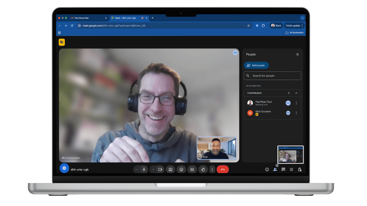 A live 1-to-1 video call between Paul Rose and a mentee
