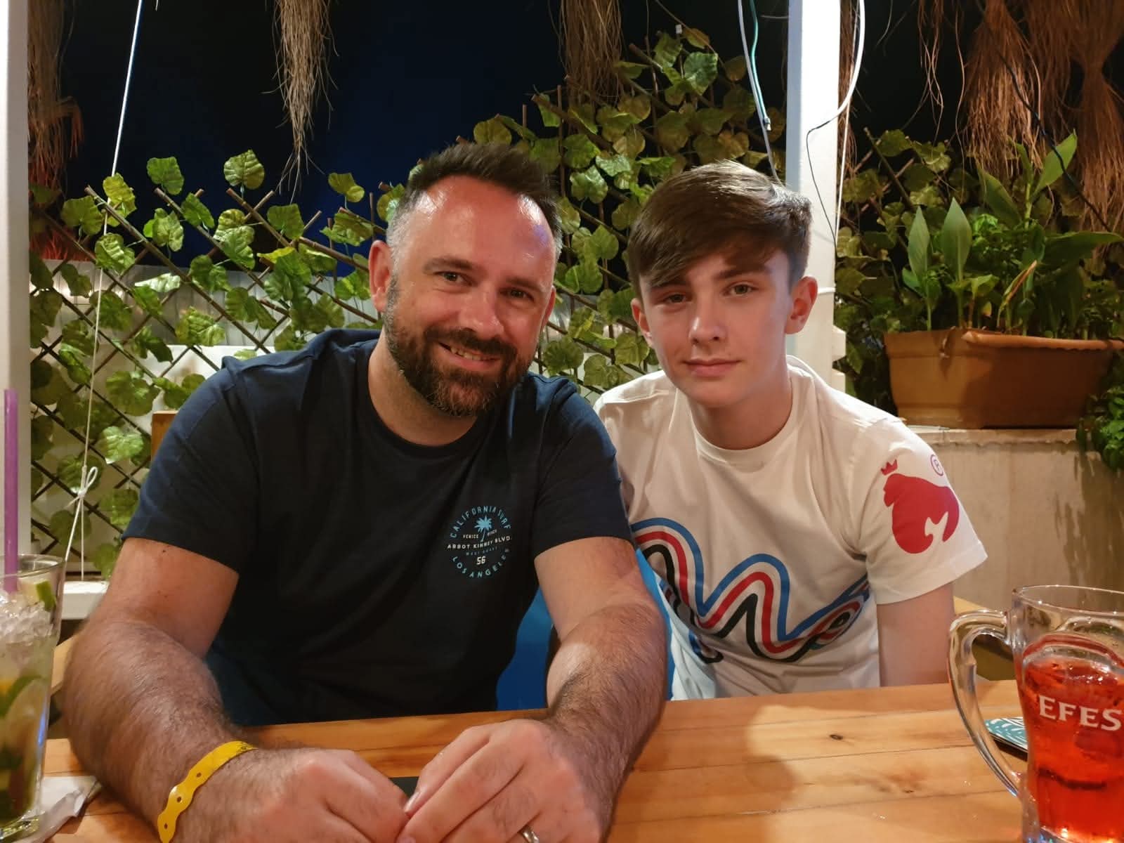 Paul Rose on holiday in Turkey with son Adam